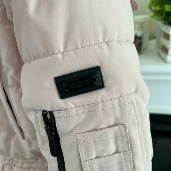 BCBGMaxAzria Pink Hooded Puffer Black Details Winter Coat Jacket XS - Picture 5 of 16